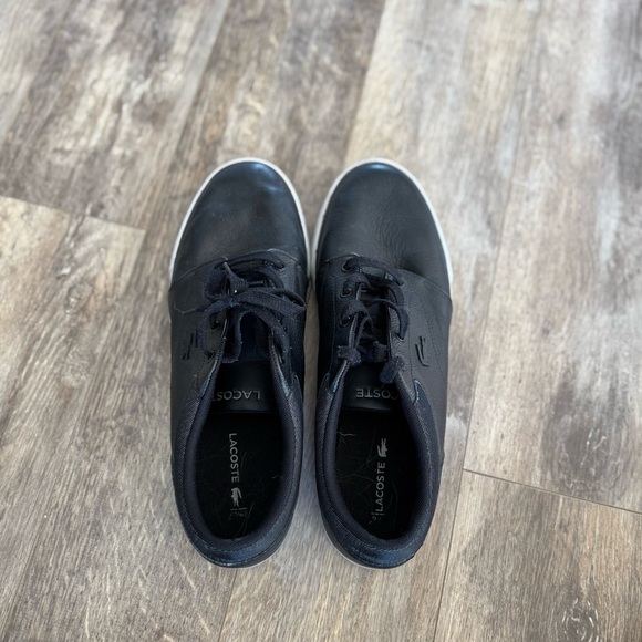 Lacoste Minzah Low-Profile Black Faux-Leather Sneakers - Picture 3 of 10